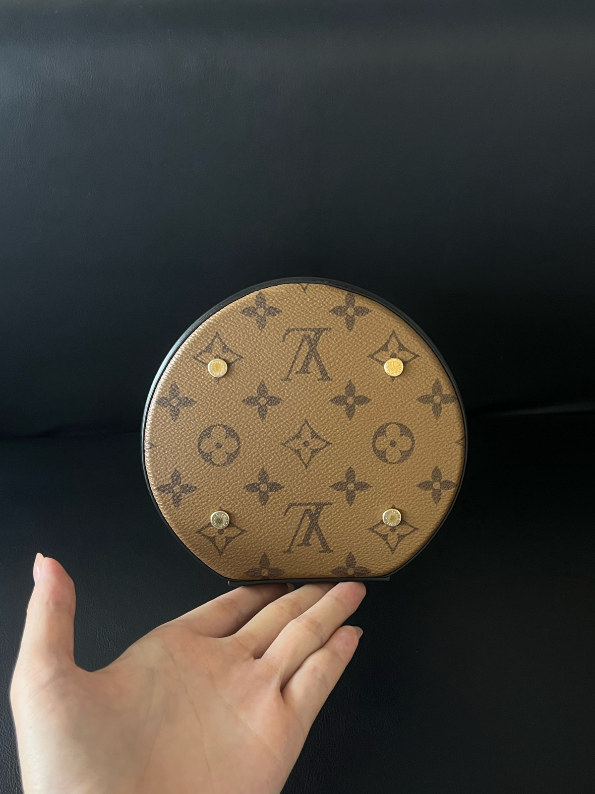 Authentic Louis Vuitton Cannes Monogram Canvas Top Handle Bag Brown Gold-Tone