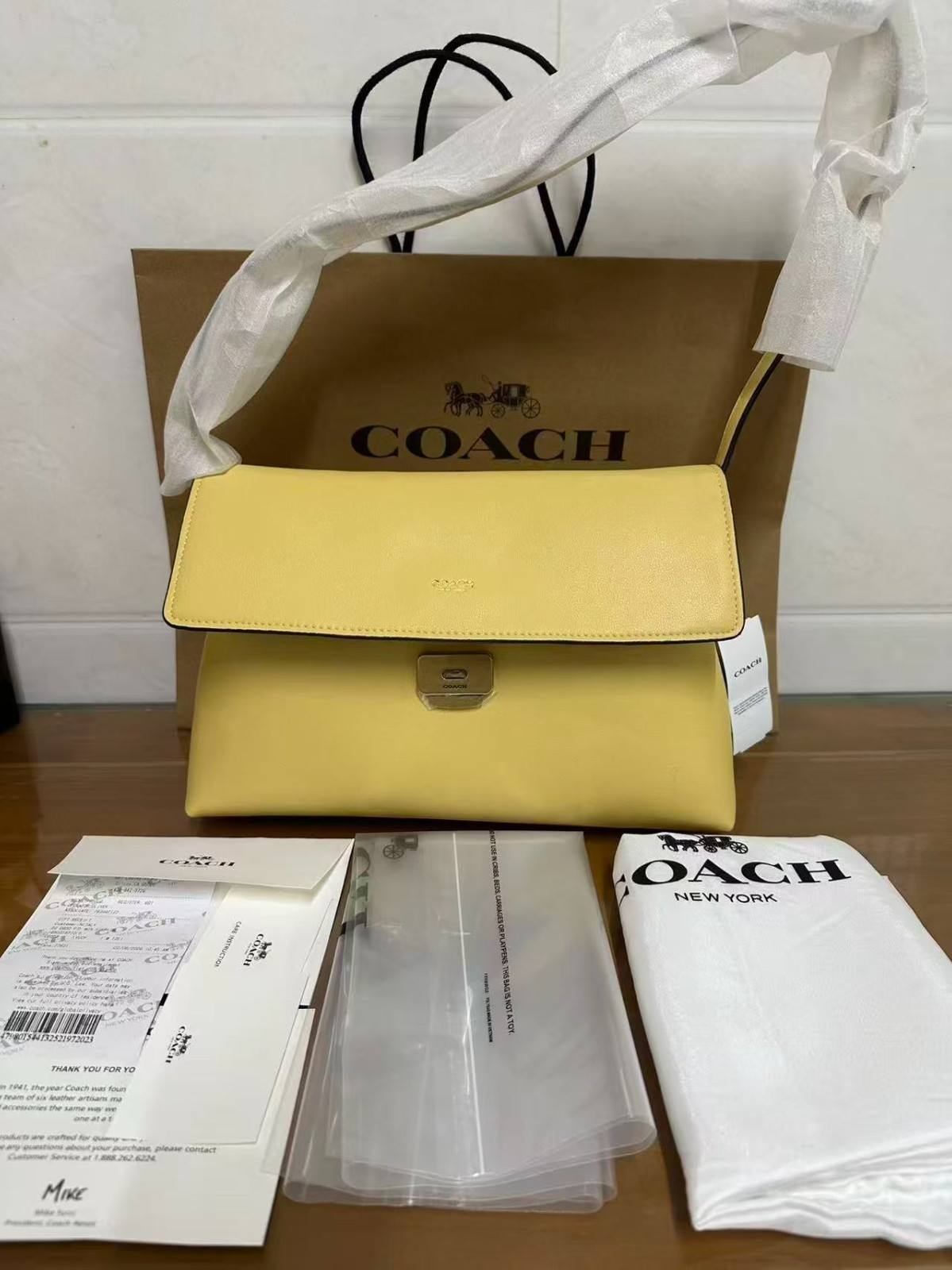 New COACH Chelsea Shoulder Bag Yellow 30 Leather Crossbody Handbag CDS58 Outlet!