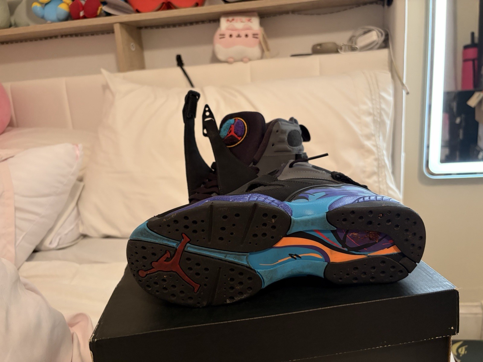 Jordan Air Jordan 8 Retro BG 5.5Y aquas 2015 pair