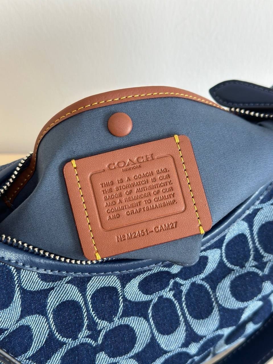 COACH CAM27 Juliet Shoulder Bag In Signature Denim Deep BlueOutlet new