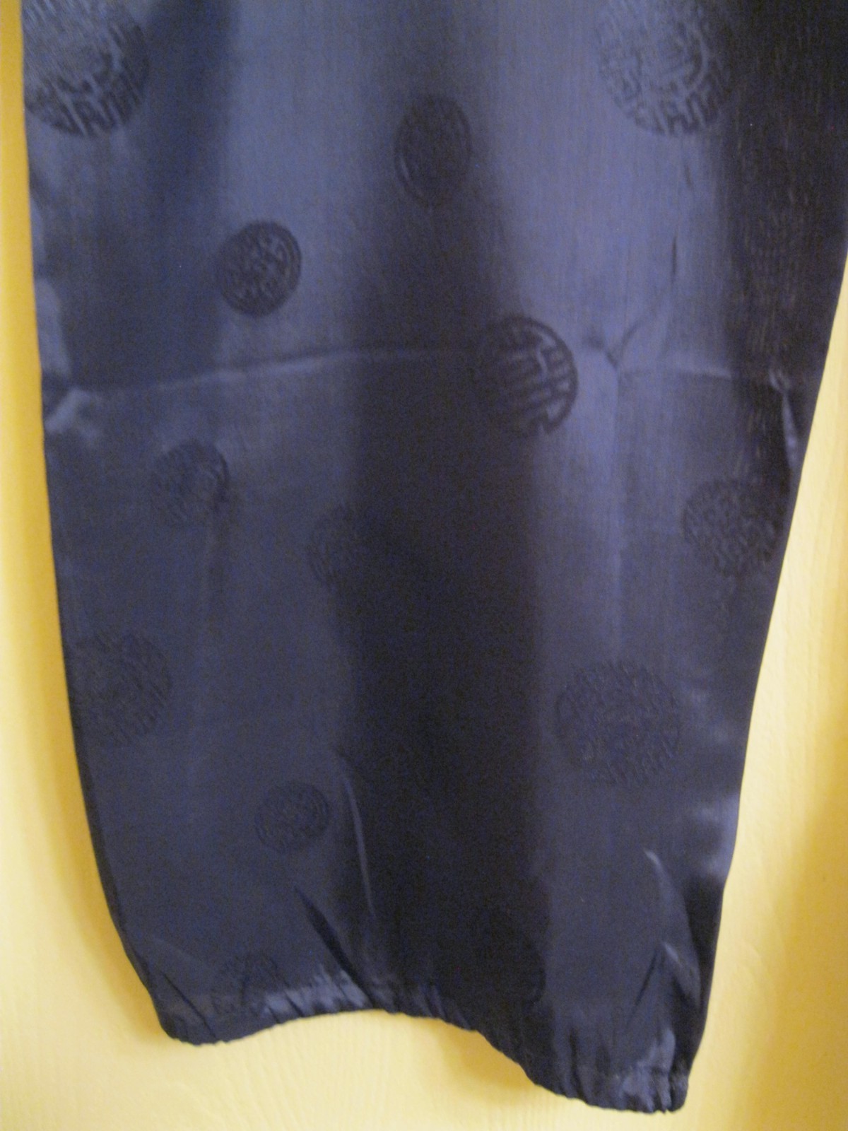 CHINA, 2 PC. NAVY BLUE COLORED ASIAN STYLE TOP & SLACKS, NEW, SZ S/M.