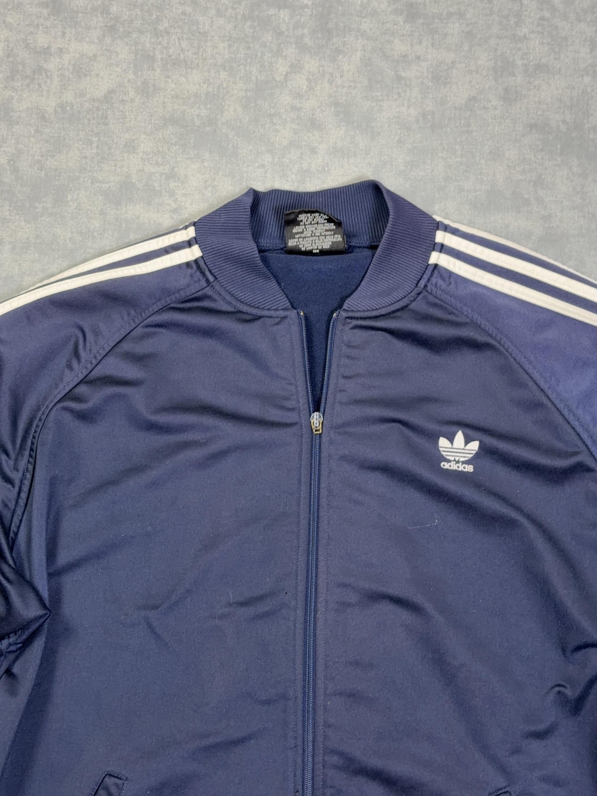 Vintage Adidas Originals Track Jacket Mens XL Blue Full Zip Three Stripes