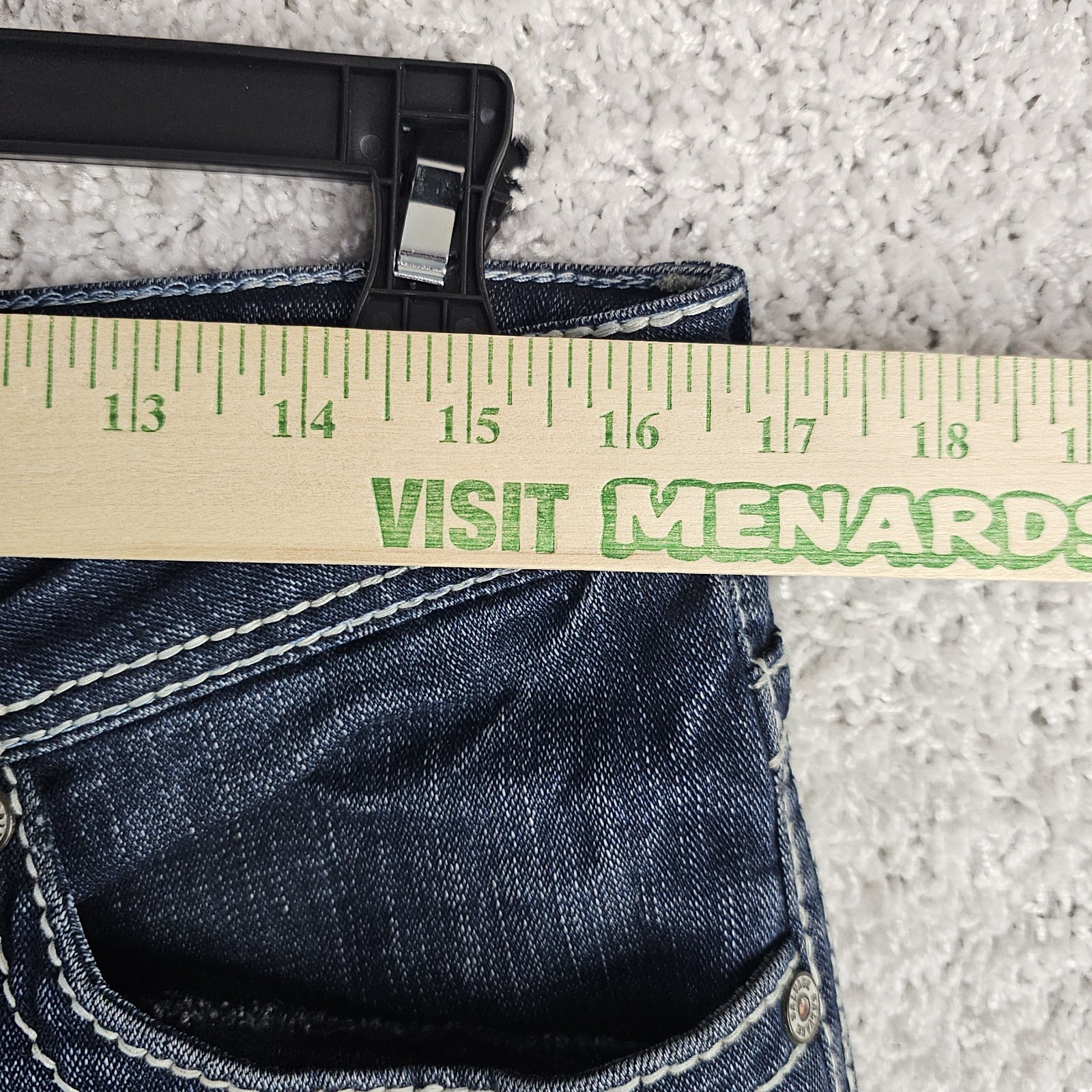 Buckle Salvage Jeans Mayhem Bootcut Fit Dark Wash Denim Mens 34×33.5 Whiskering