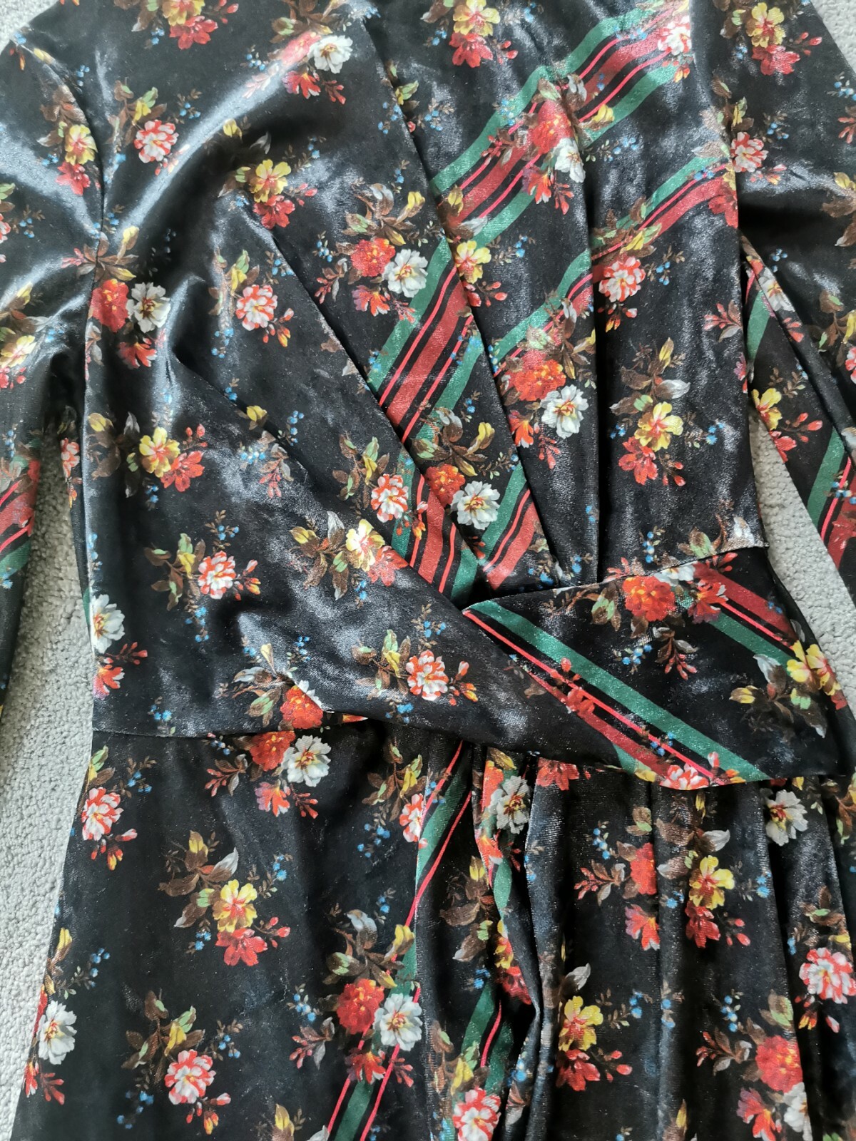 STUDIO BY PREEN Dress Velour Dress Floral Print Trendy Dress UK 6-8 BRAND NEW