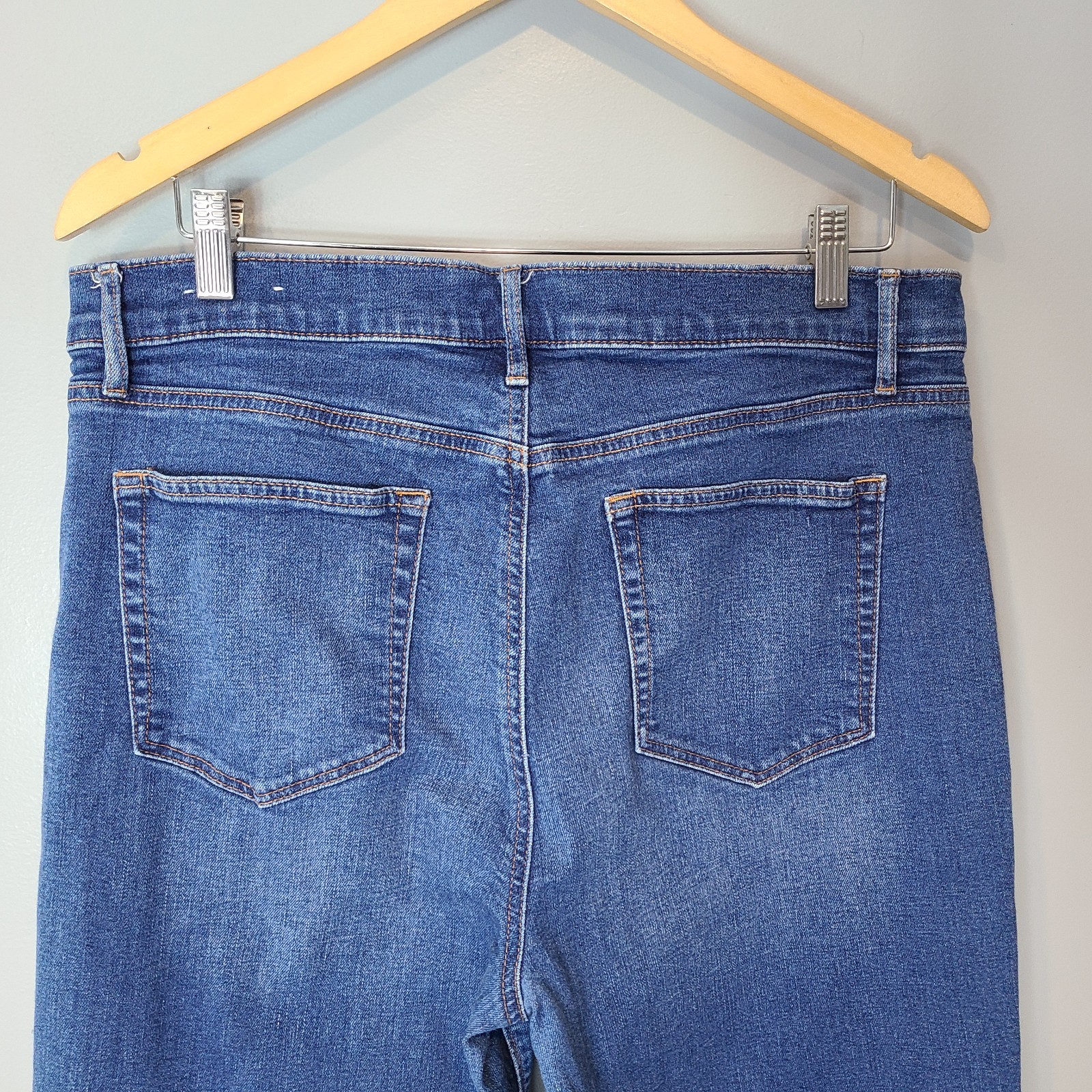 Loft Women Jeans 32/14 Blue Denim Stretch High Rise Straight Leg Casual Blue