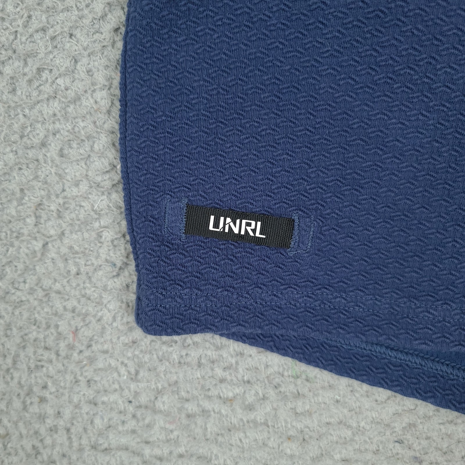 UNRL Shorts Mens Medium Textured Elevation Harbor Blue Athletic Athleisure Zip