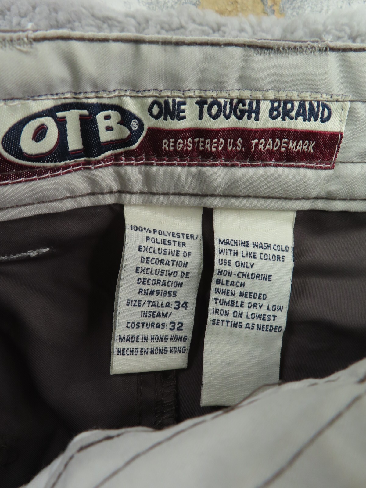 One Tough Brand OTB Pants Mens 34×32 Green Cargo Zip Baggy Parachute Skater Y2K
