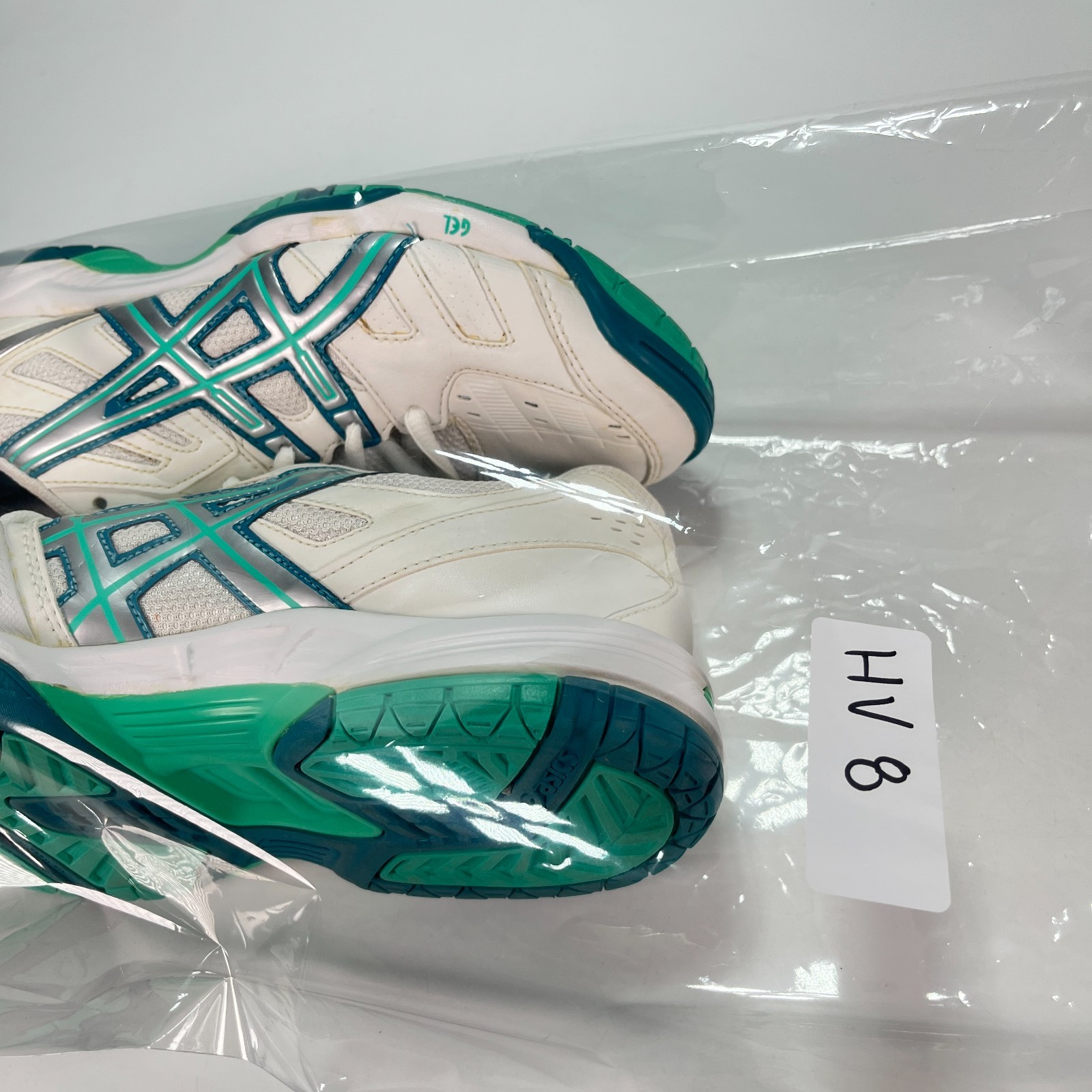 ASICS GEL-GAME White Teal Silver Athletic Lace Tennis Shoes E356Y Women’s Size 8