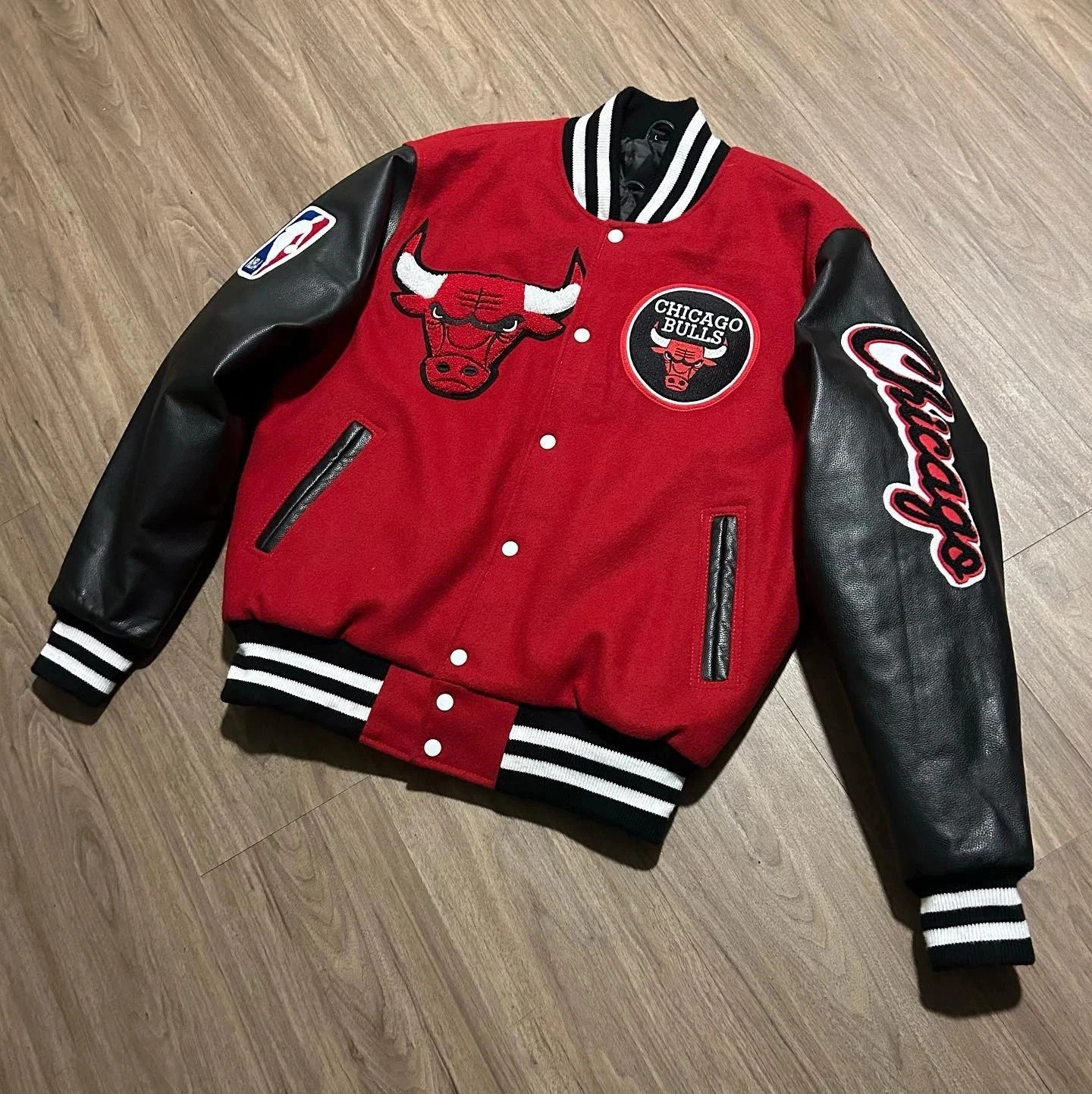 Chicago Football Jacket Letterman Handmade Varsity Leather Baseball Jacket