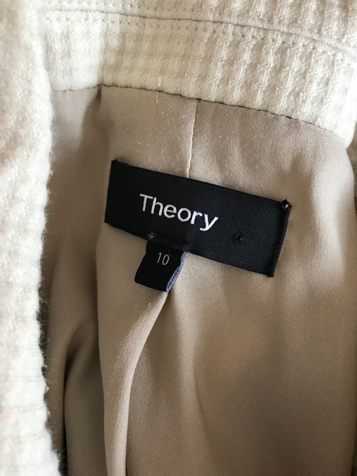 £440 THEORY Cream Textured Tailored Blazer Jacket UK 10 Business Office