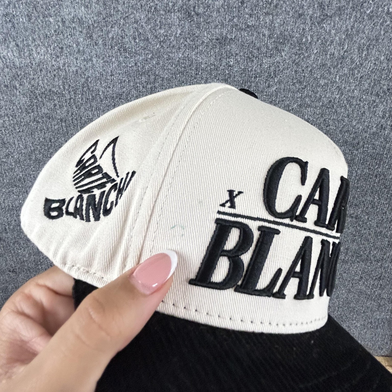 Carte Blanche Classic Snapback Hat Black Cream PFD Streetwear Skateboard Casual