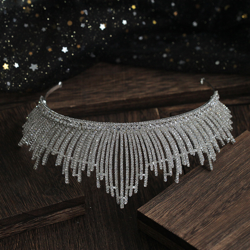 7cm Tall Large Crystal Tiara Crown Wedding Bridal Queen Princess Prom For Women