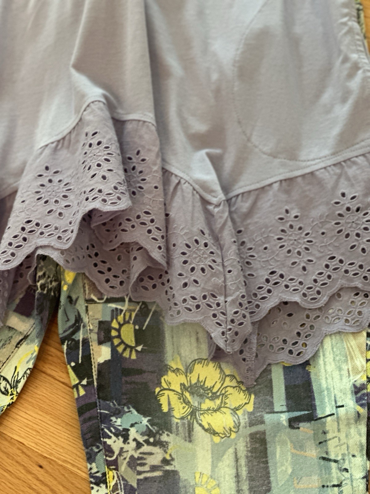 Logo Lori Goldstein Lilac Eyelet Tunic S NWT Top Only