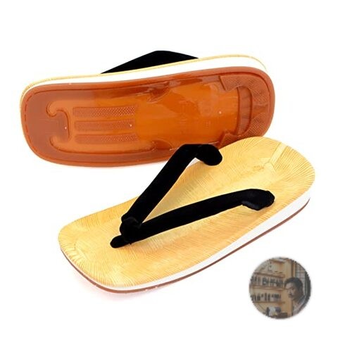 Takeharu Men’s Yellow Chiba Setta Sandals L Size Japanese Made Rubber Sole New