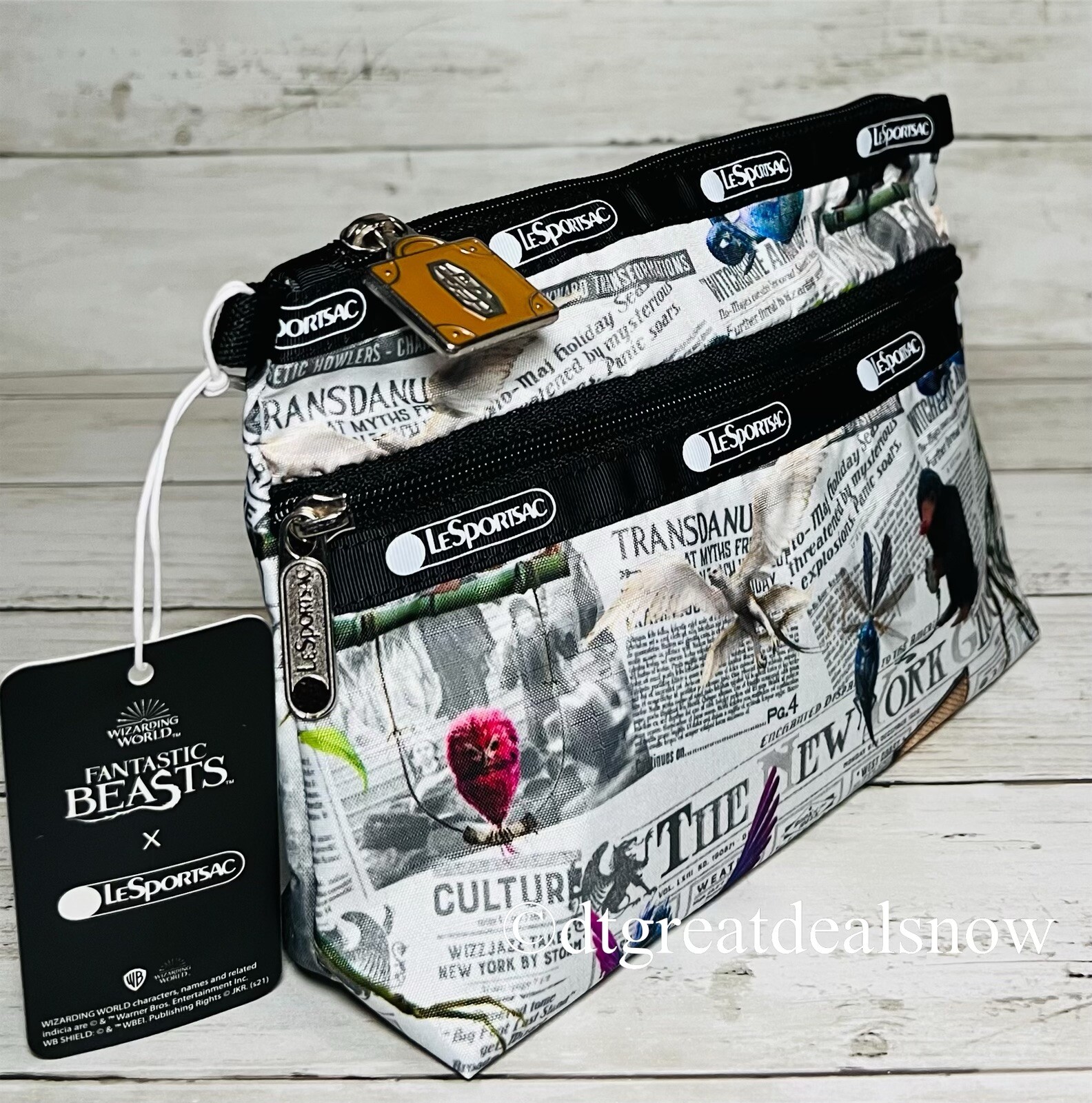 NWT LeSportsac Fantastic Beast Cosmetic Clutch 7105 G913 P1