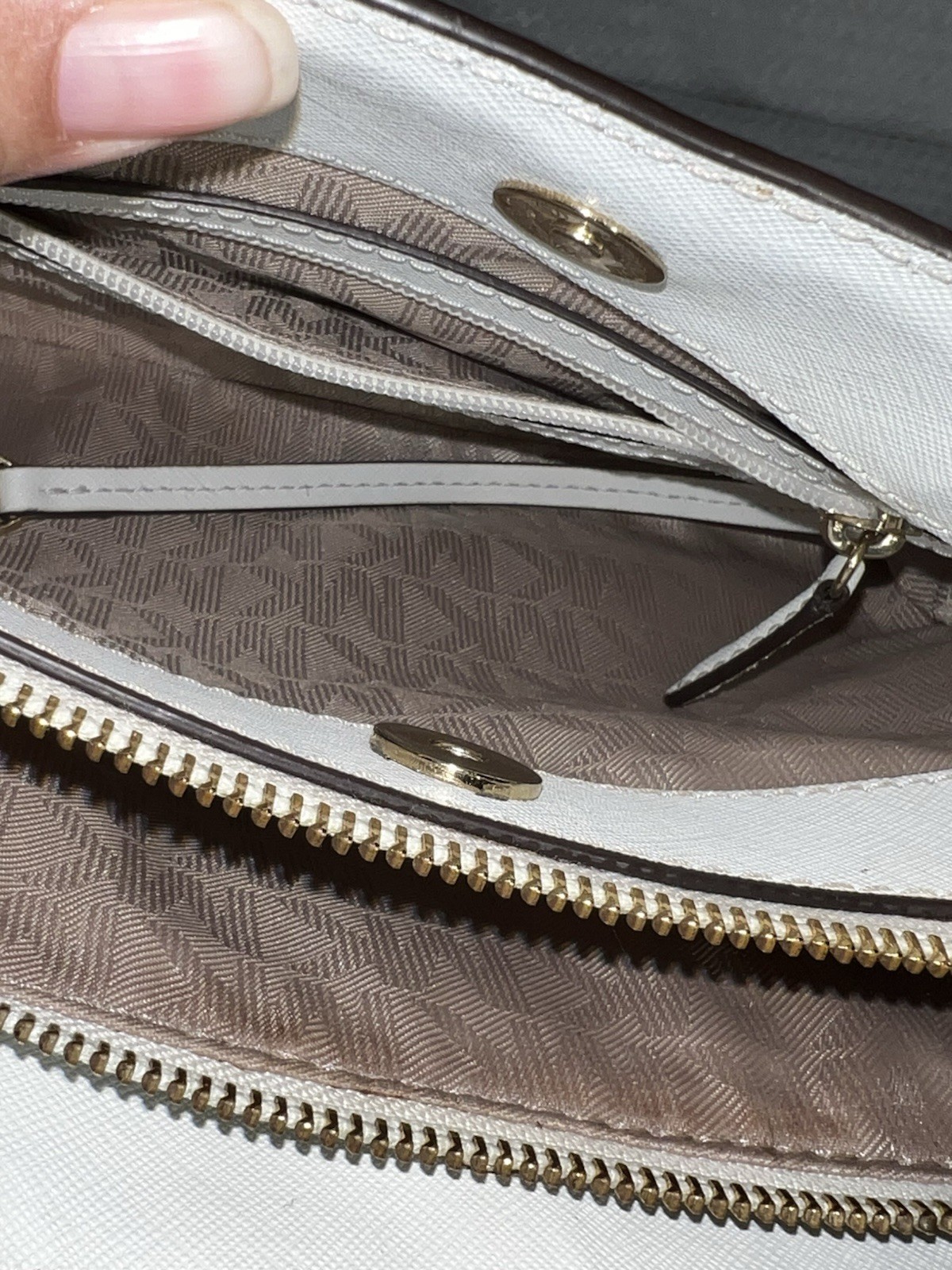 Michael Kors Savannah White Optic White Small Satchel Leather