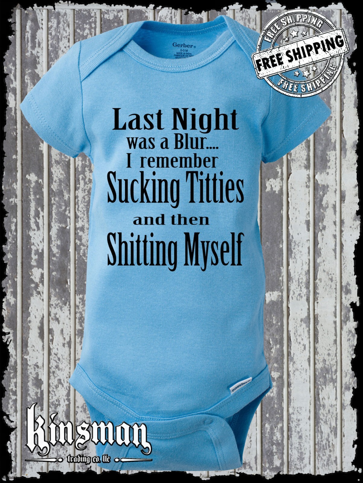 Last Night Was a Blur… Funny Baby / Infant Authentic Gerber Onesie HILARIOUS