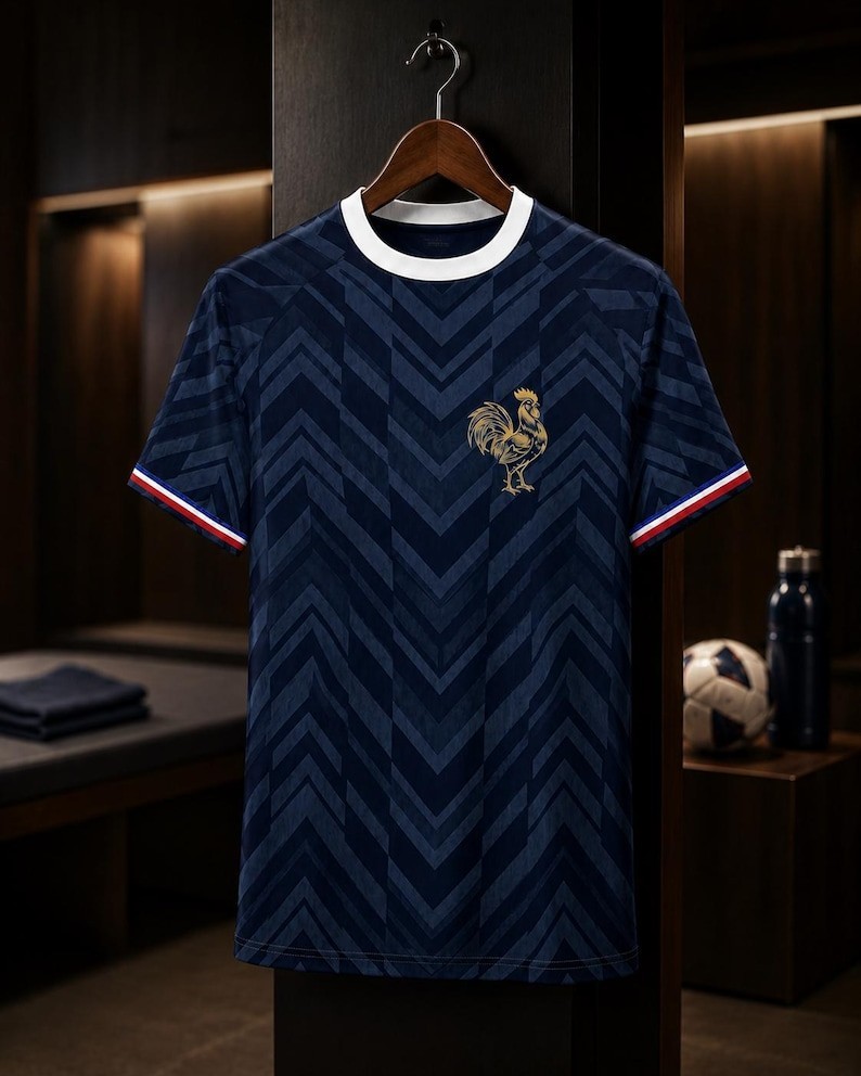 France Soccer Jersey: Golden Rooster All-Over Print Fan Shirt – Les Bleus Dark N