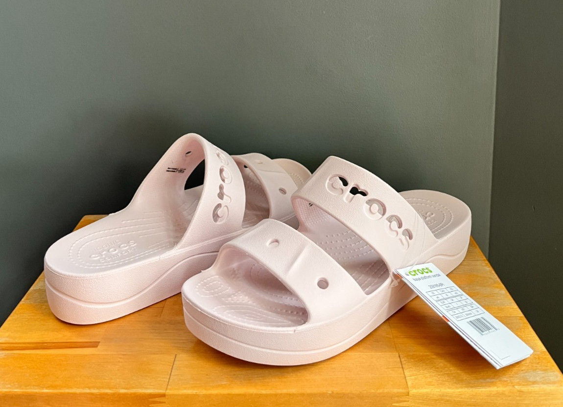 Crocs Women Barely Pink Baya Platform Sandals Slides US 7, 8, 9 NWT