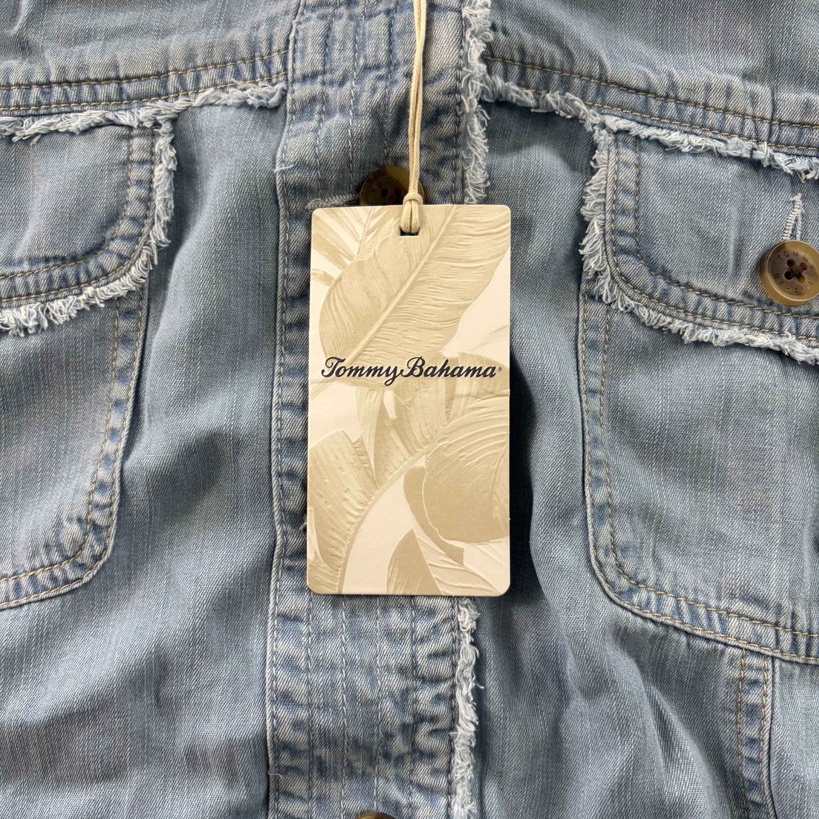 Tommy Bahama Chambray O’Lei Linen-Blend Utility Jacket Sz XL NWT