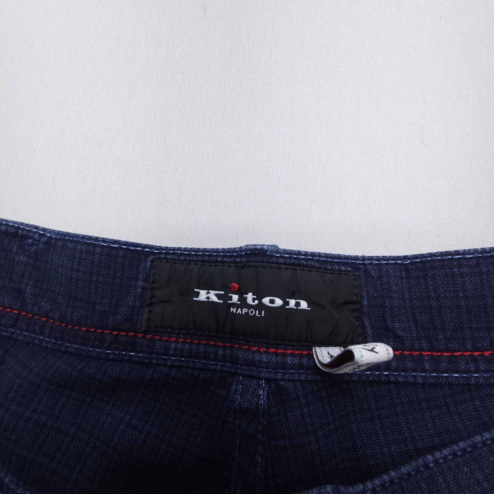 Kiton Napoli Stretch Cotton Trouser 5 Pocket Pants Size 52 (34 x 32″) Blue Italy