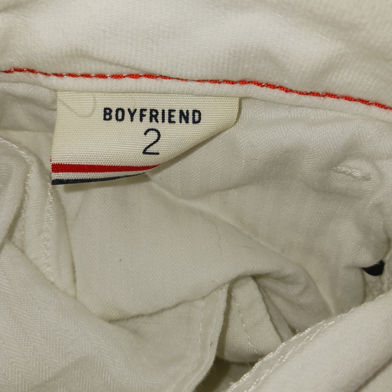 Tommy Hilfiger White Distressed Boyfriend Jeans, Ripped Denim, Women’s Size 2
