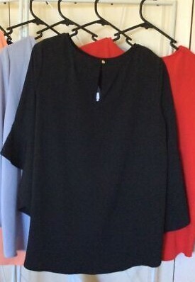 CAROLINE MORGAN DESIGNER 3/4 FLUTED SLEEVE SUMMER HOLIDAY TOP SIZES 8 & 10