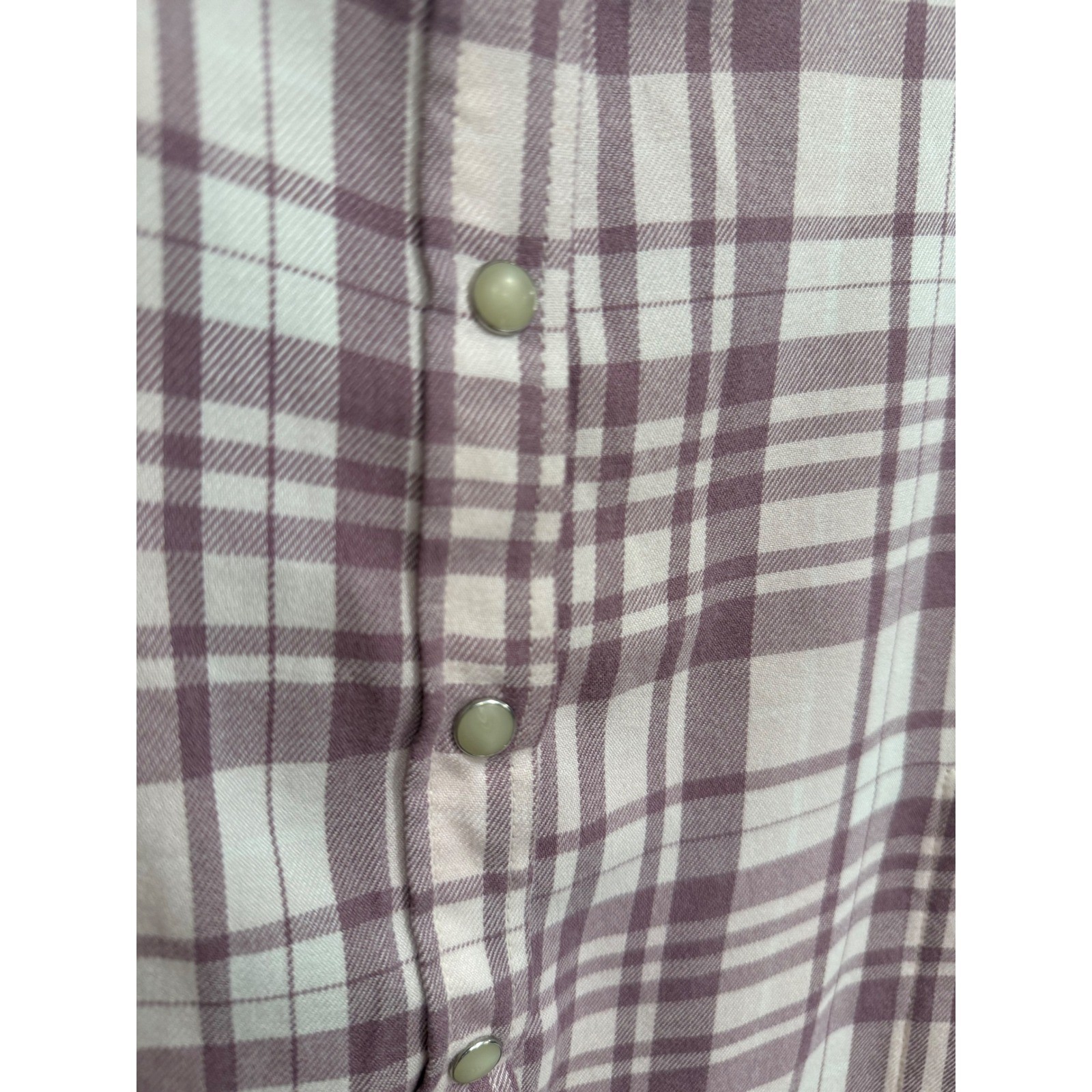 Jachs Girlfriend Purple Plaid Flannel Button Down Shirt Fleece Lined Pockets M
