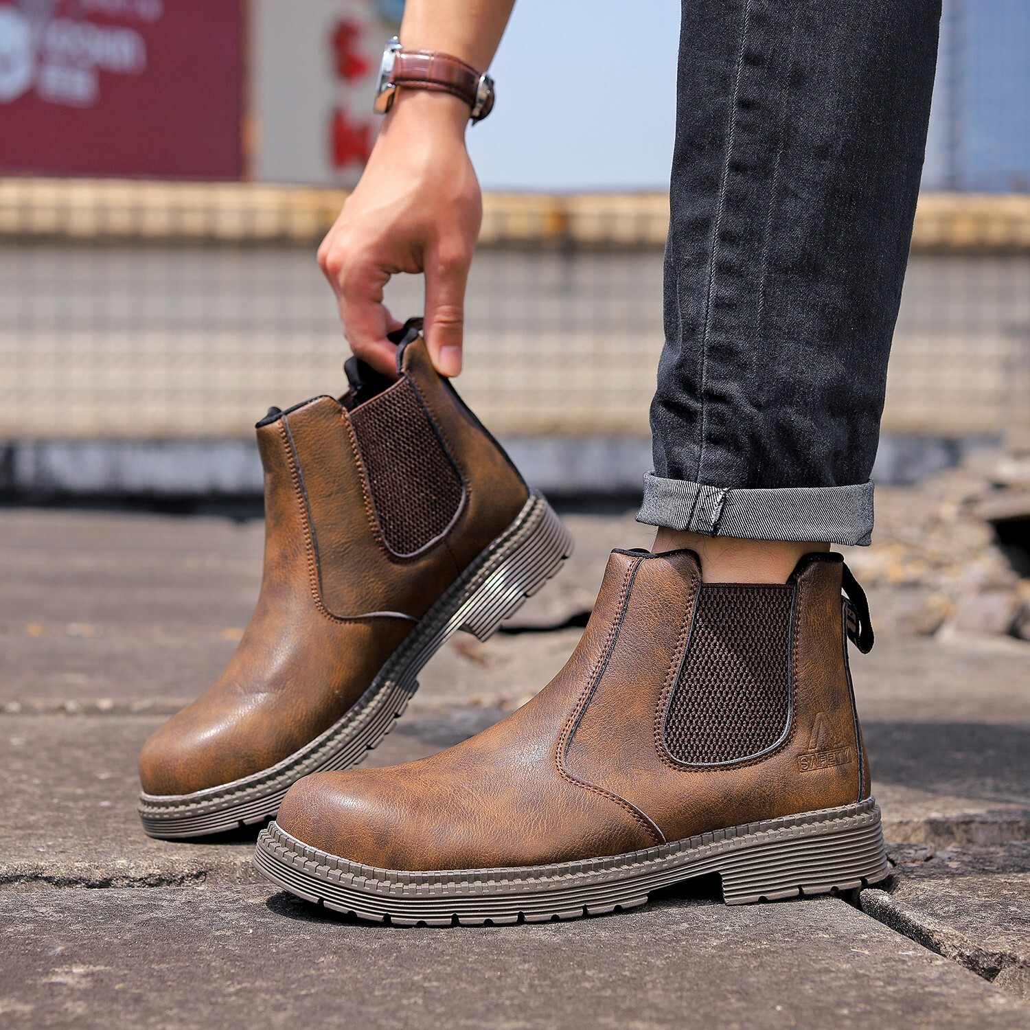 Steel Toe Shoes For Men Work Boots Puncture-Proof Safety Shoes Protective Shoes