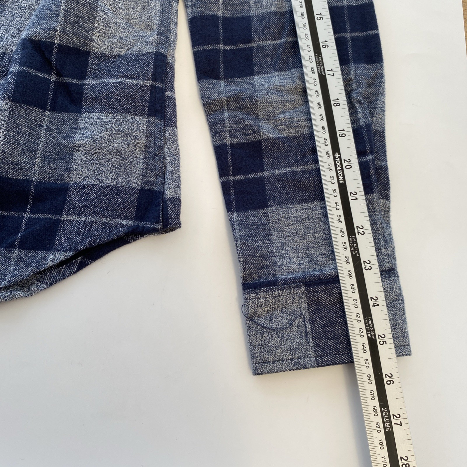 Crosshatch Black Label Shirt Men’s Medium Blue Check Cotton Flannel Shirt