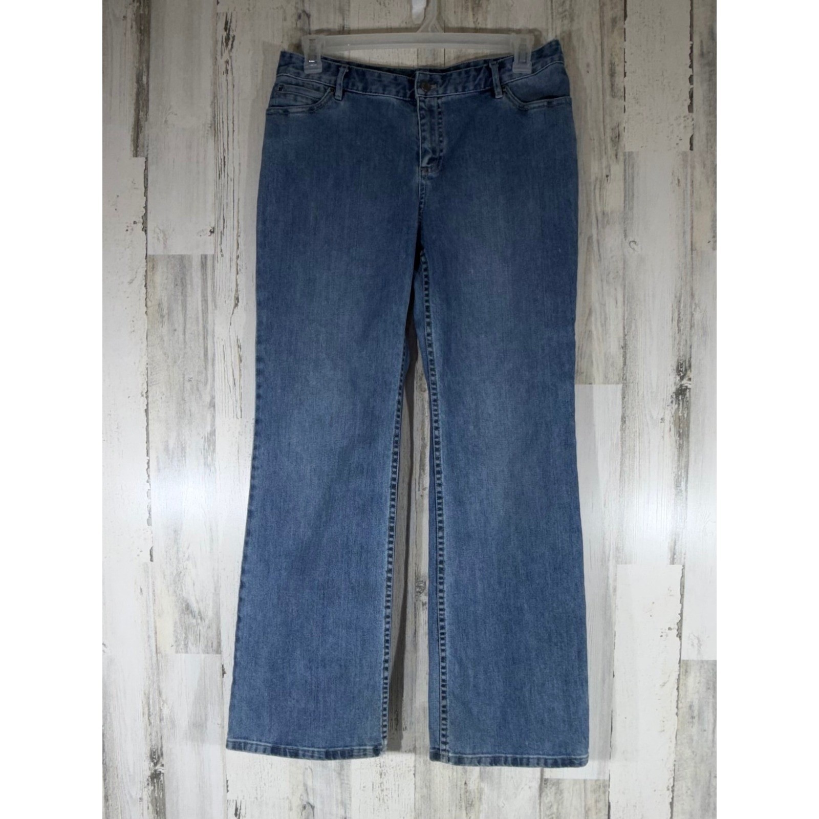 J Jill Authentic Fit Below Waist Straight Leg Jeans Size 12 (32×31.5) Mid Rise
