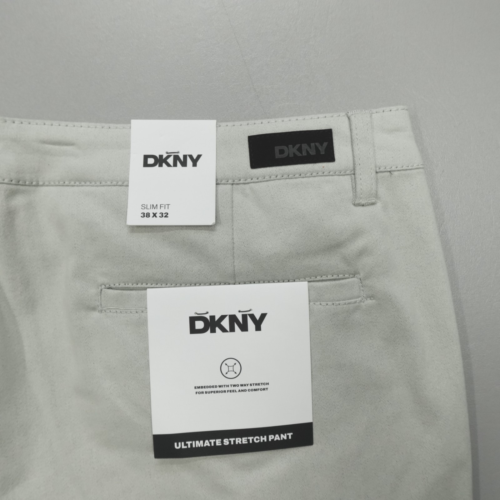 DKNY Ultimate Stretch Cargo Pants Slim Fit Men’s Size 38×32 Rock Salt