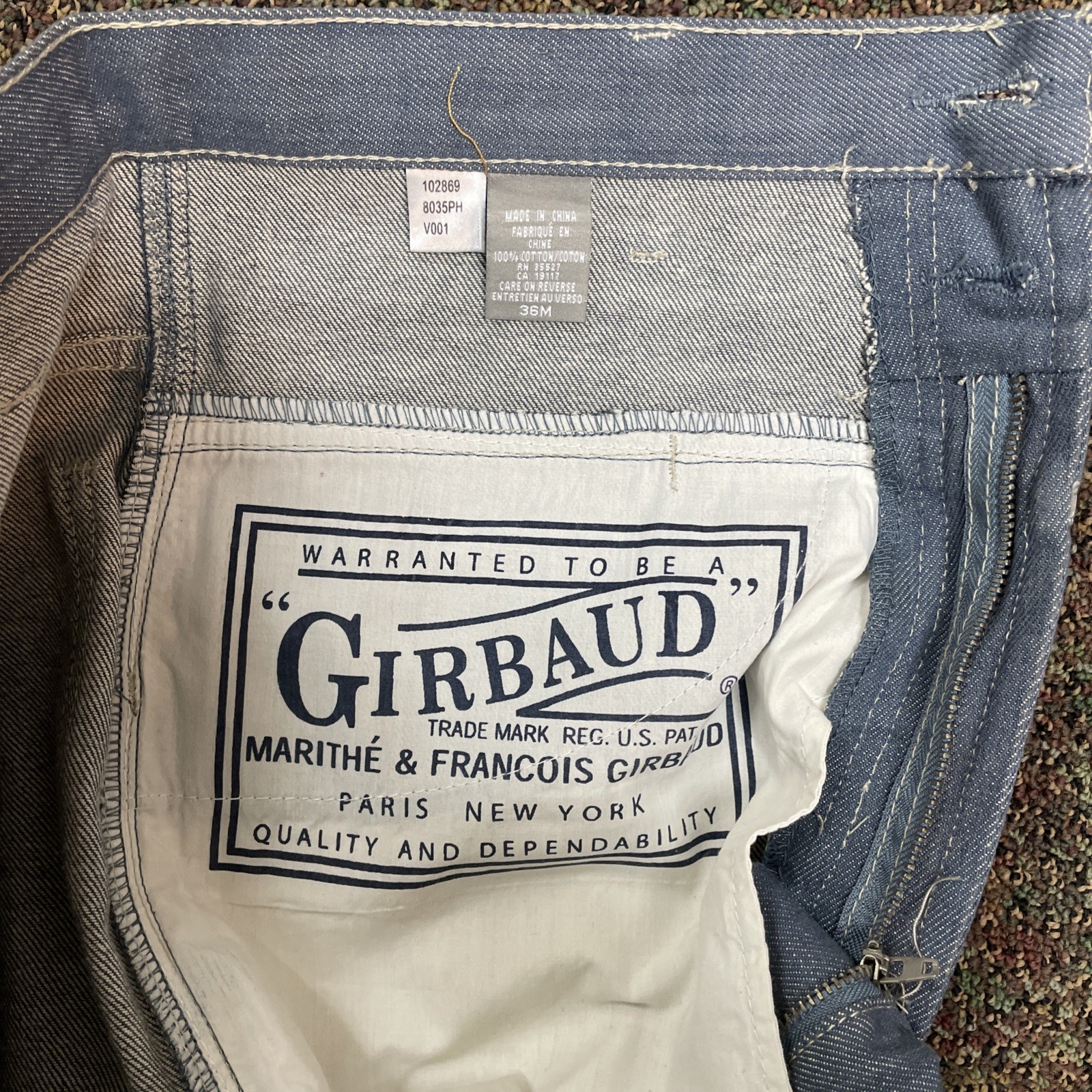 Marithe Francois Girbaud Men 36×31 Baggy Wide Leg Jeans Sky Blue 90s Y2K NWOT