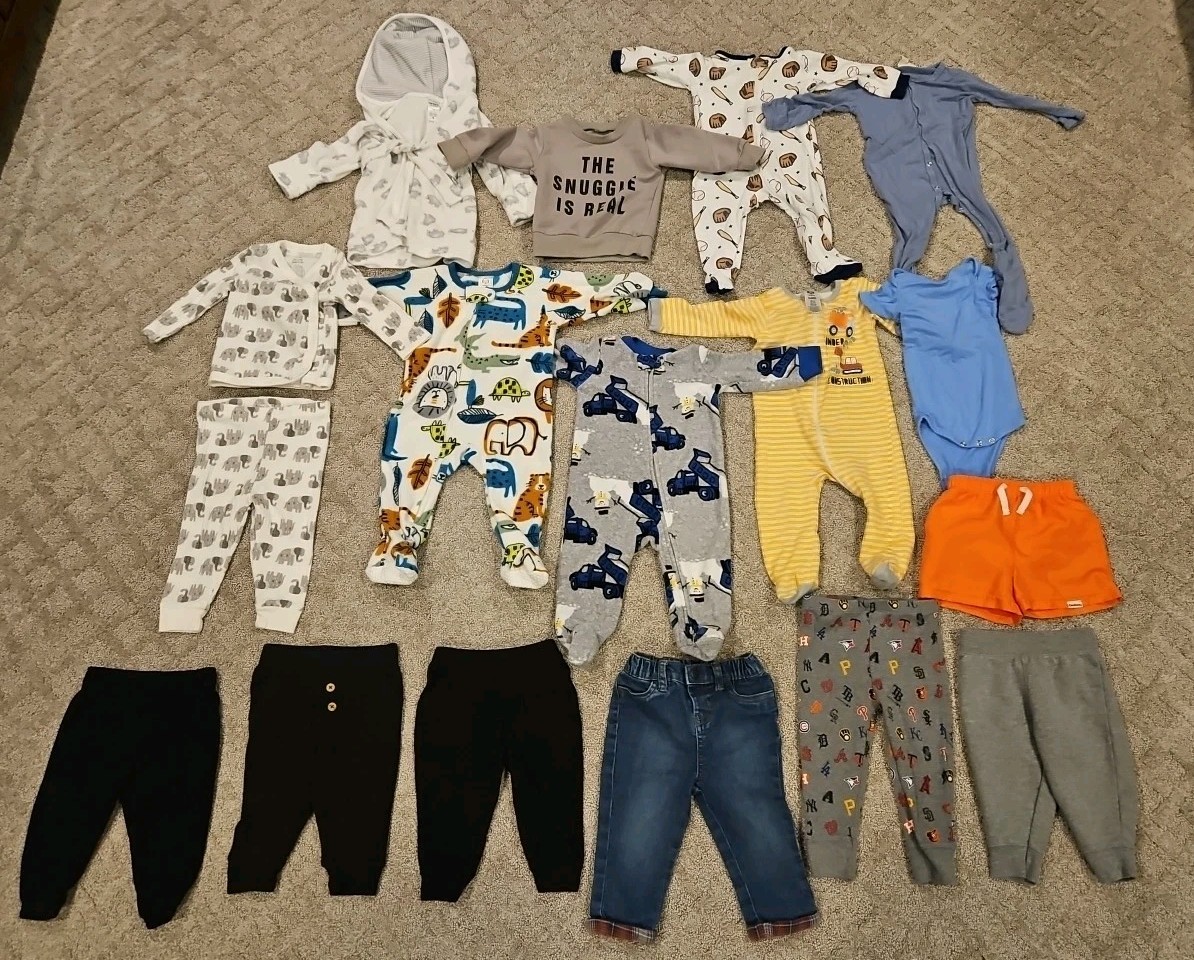 Baby Clothes, 6-9M & 6M, 17 Pieces, Variety, Long Sleeve, Pants, Clean!