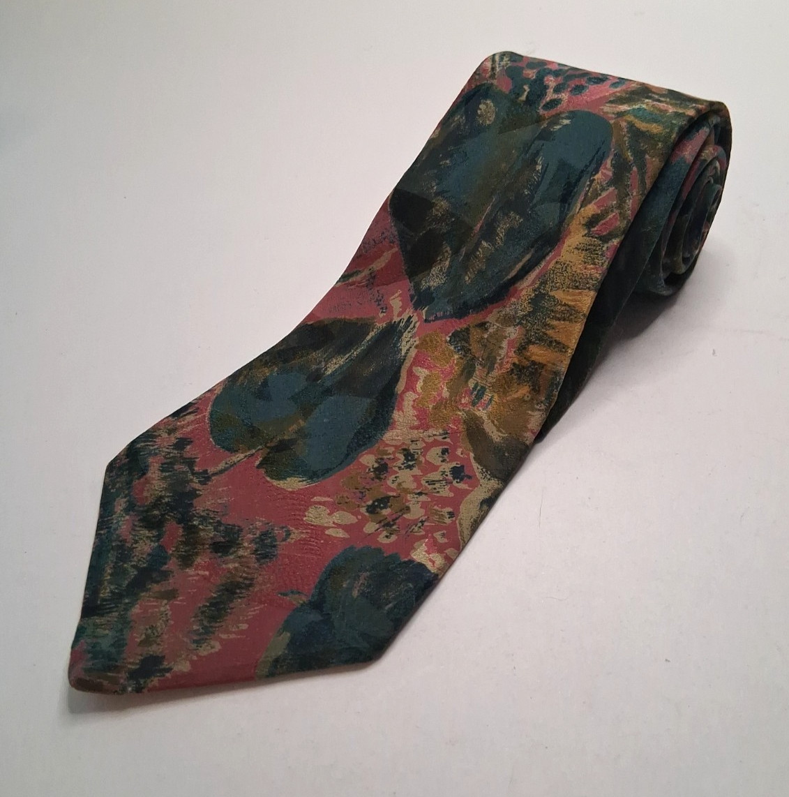 Lot of 3 Botanical Leaf Neckties Name Brands Assorted Sizes Patterns Fabric