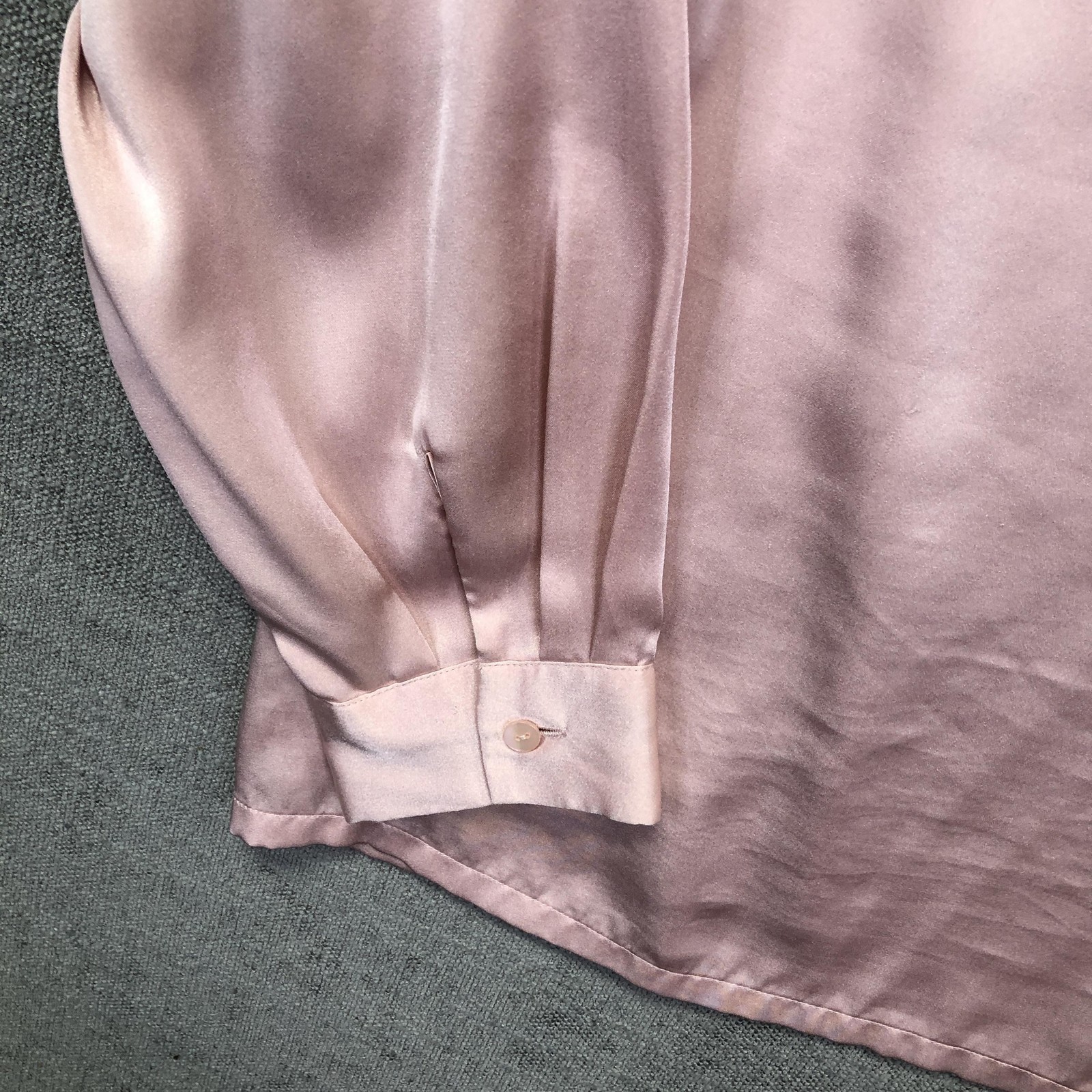 Vintage Pendleton Blouse Womens 16W Pink Satin Dressy Mock Neck Long Sleeve Top
