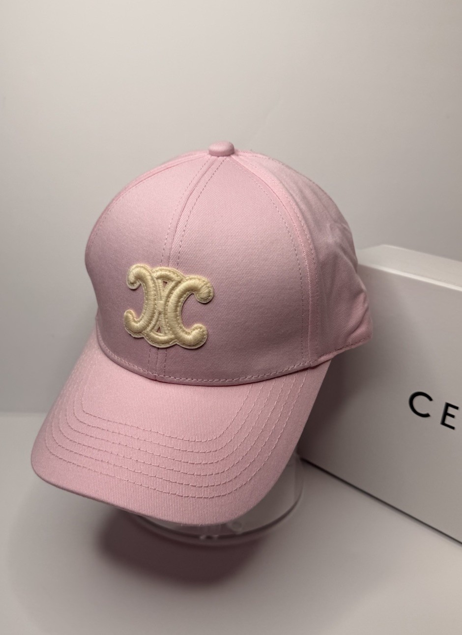Celine Triomphe Pink Adjustable Baseball Cap Women’s Medium