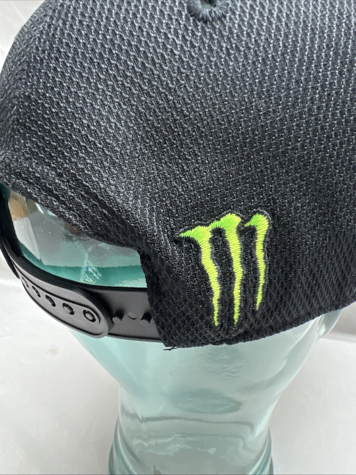 Monster Energy Diamond SnapBack Hat Black/Green Stitch