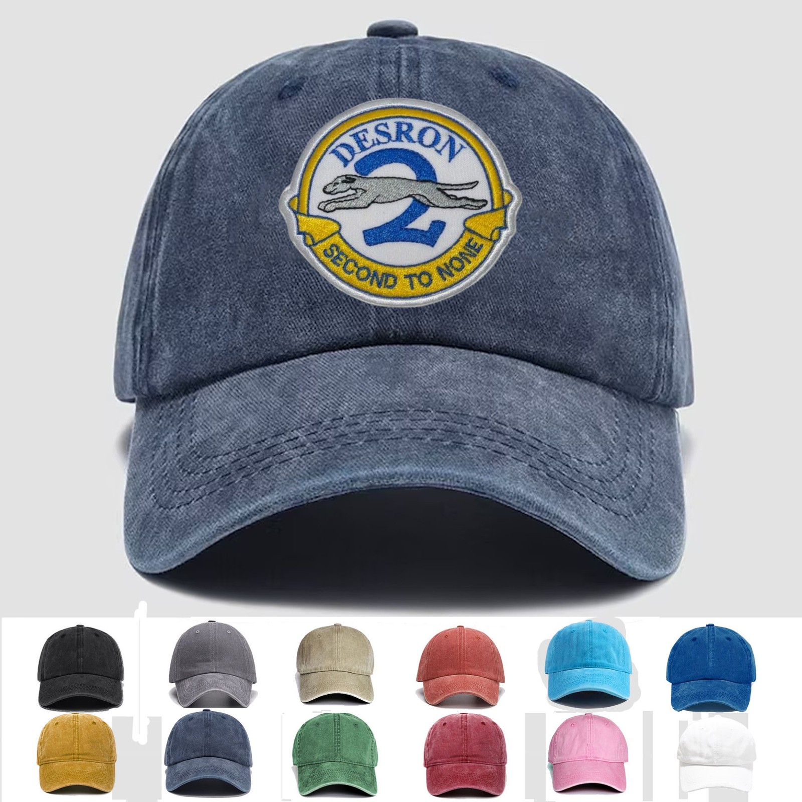 Custom Embroidered USN DESRON 2 Destroyer Sq 2 Second to None, Trucker Hat, Gift