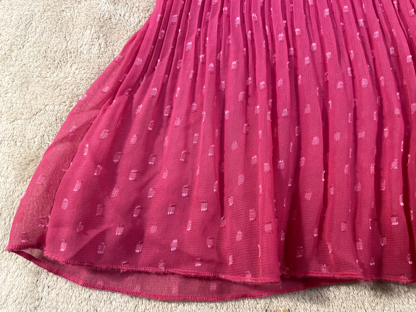 Misty & Max Sz L Women’s Sheer Pink Button Ruffle Collar Blouse Shirred Cuff