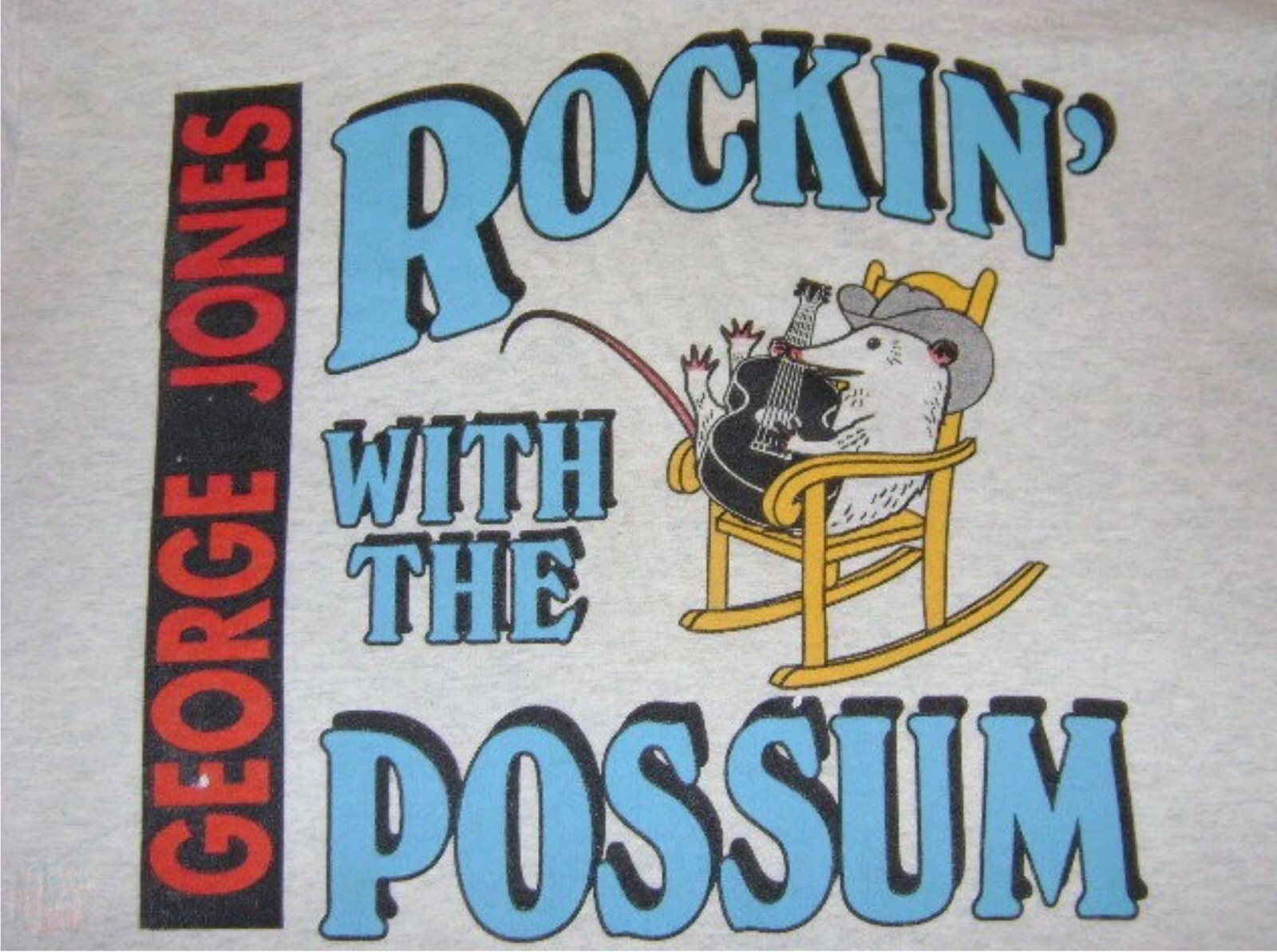 Rockin With The Possum George Jones Cotton White All Size Unisex Shirt