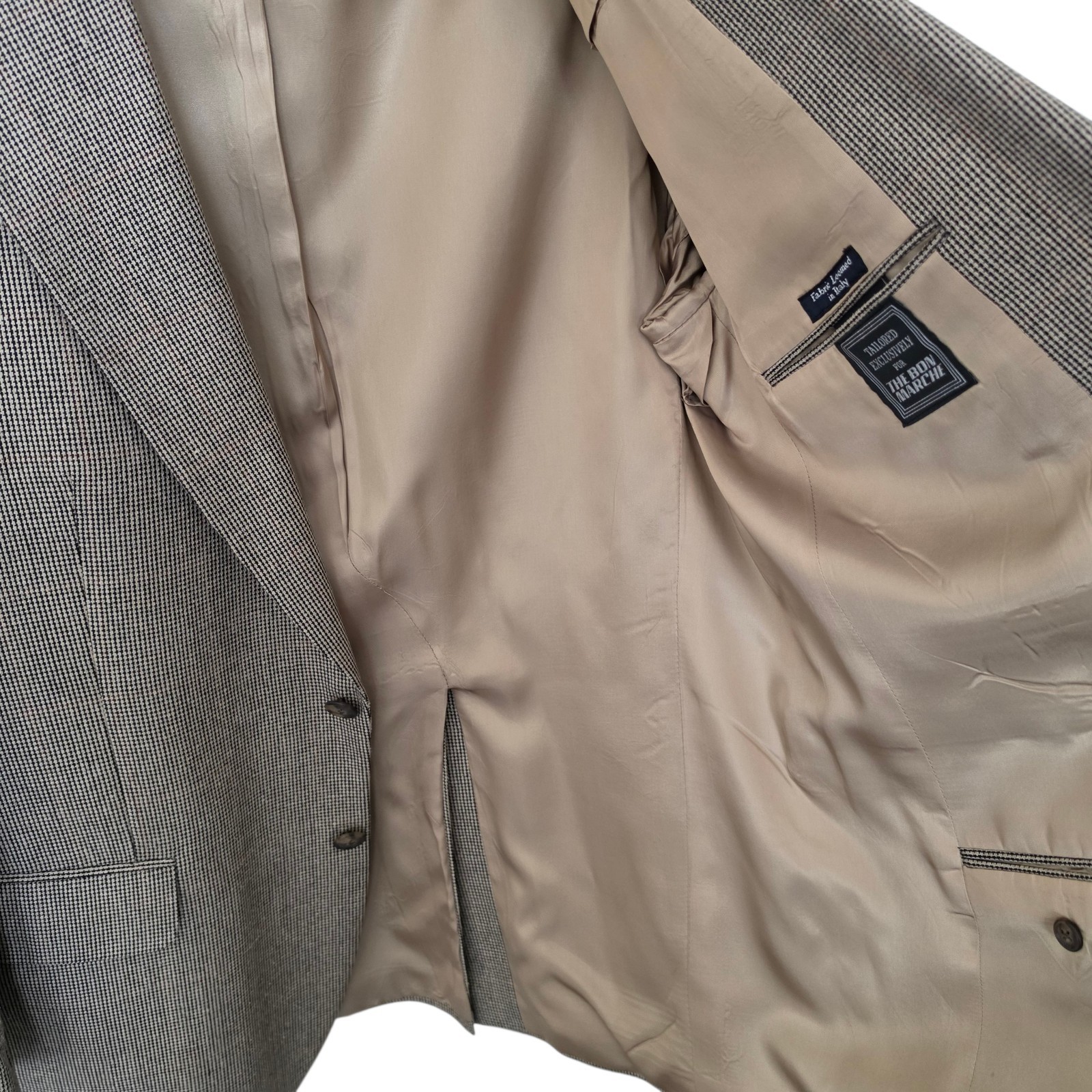Vintage Burberry Blazer 44L Woven Nailhead Soft Tweed