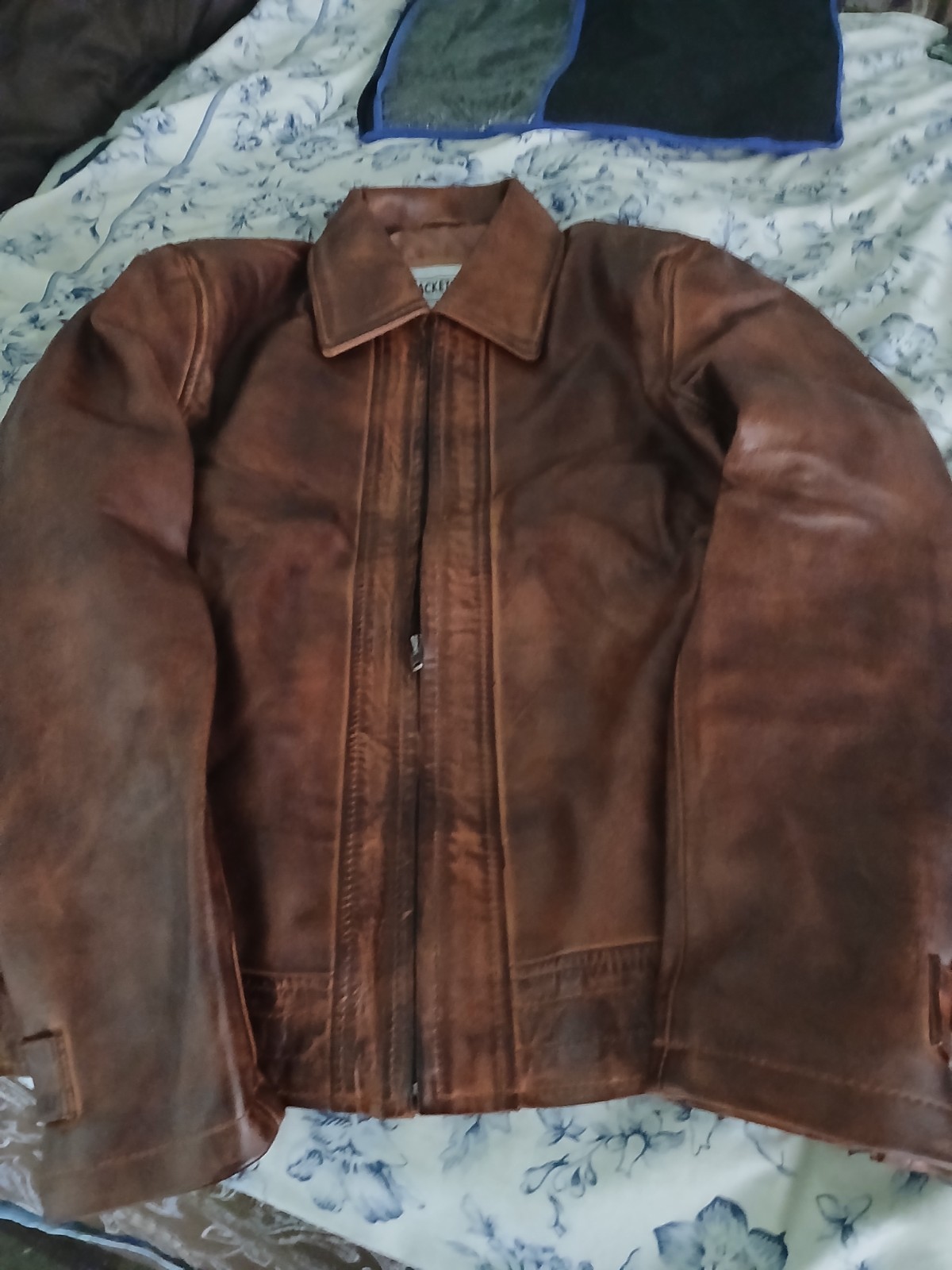 mens lambskin leather racer jacket size 2x