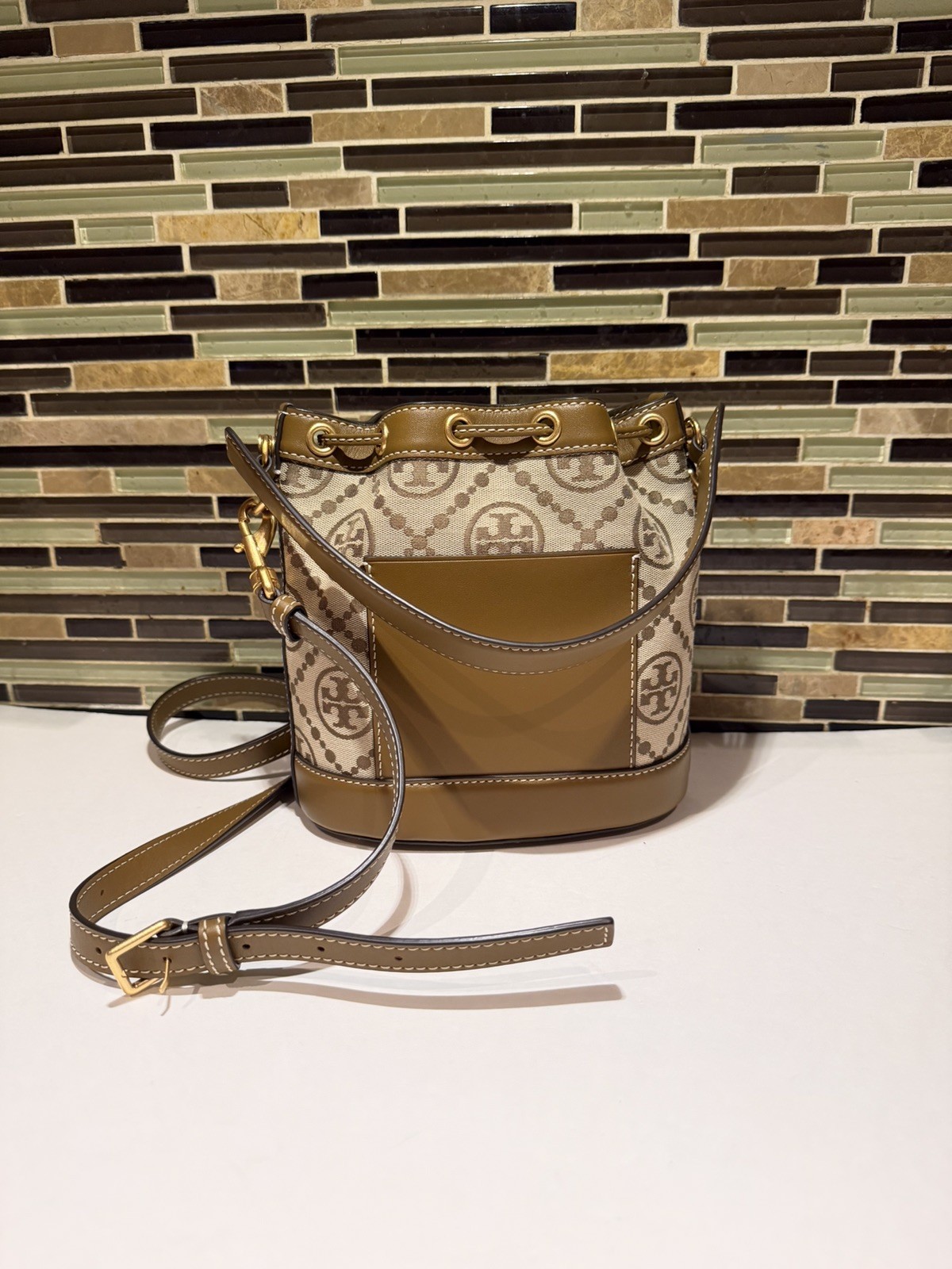 Tory Burch T Monogram Jacquard Bucket Bag