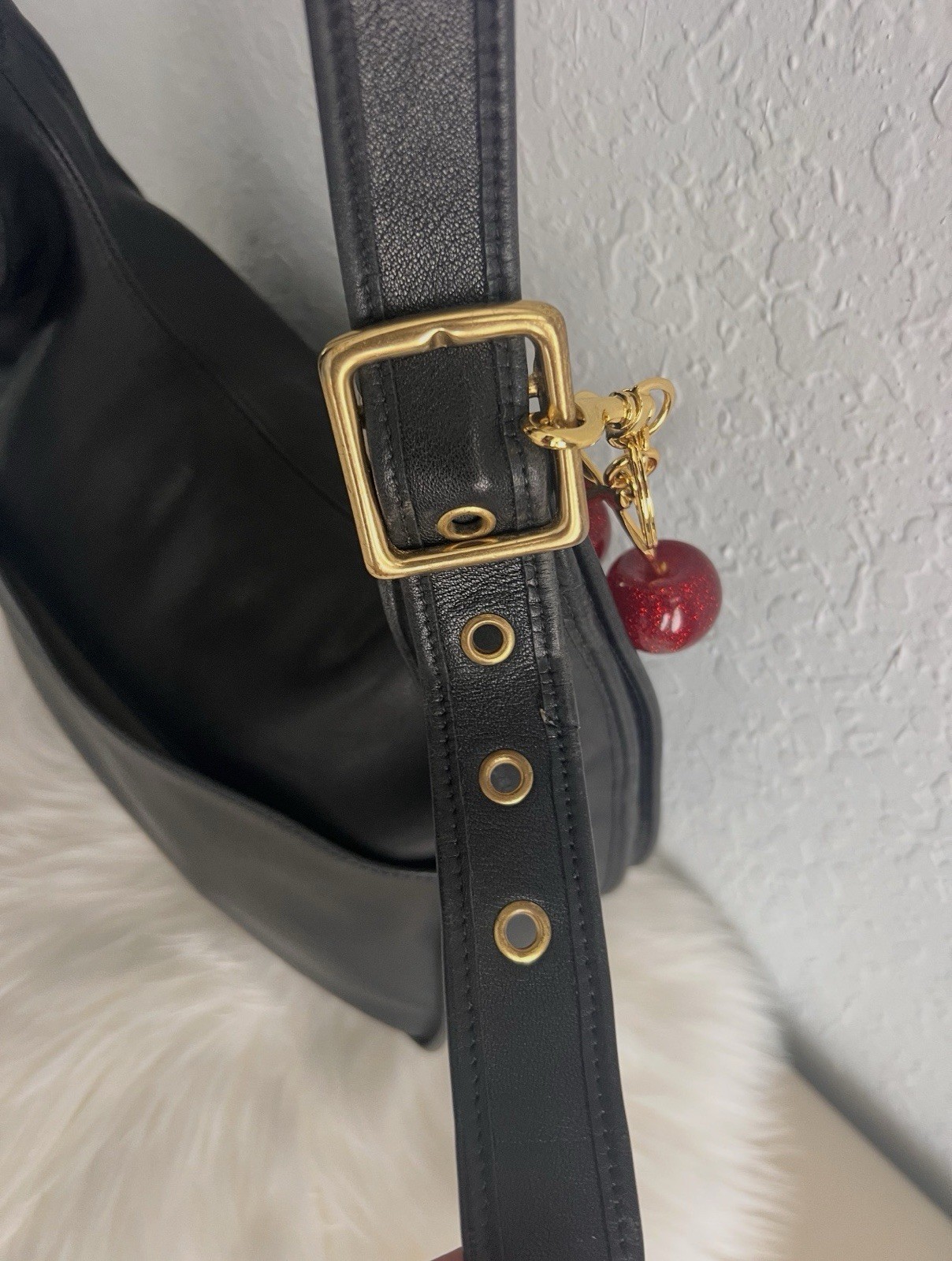 Vintage Coach 9718 Legacy Crescent Flap Hobo/Shoulder Bag Black