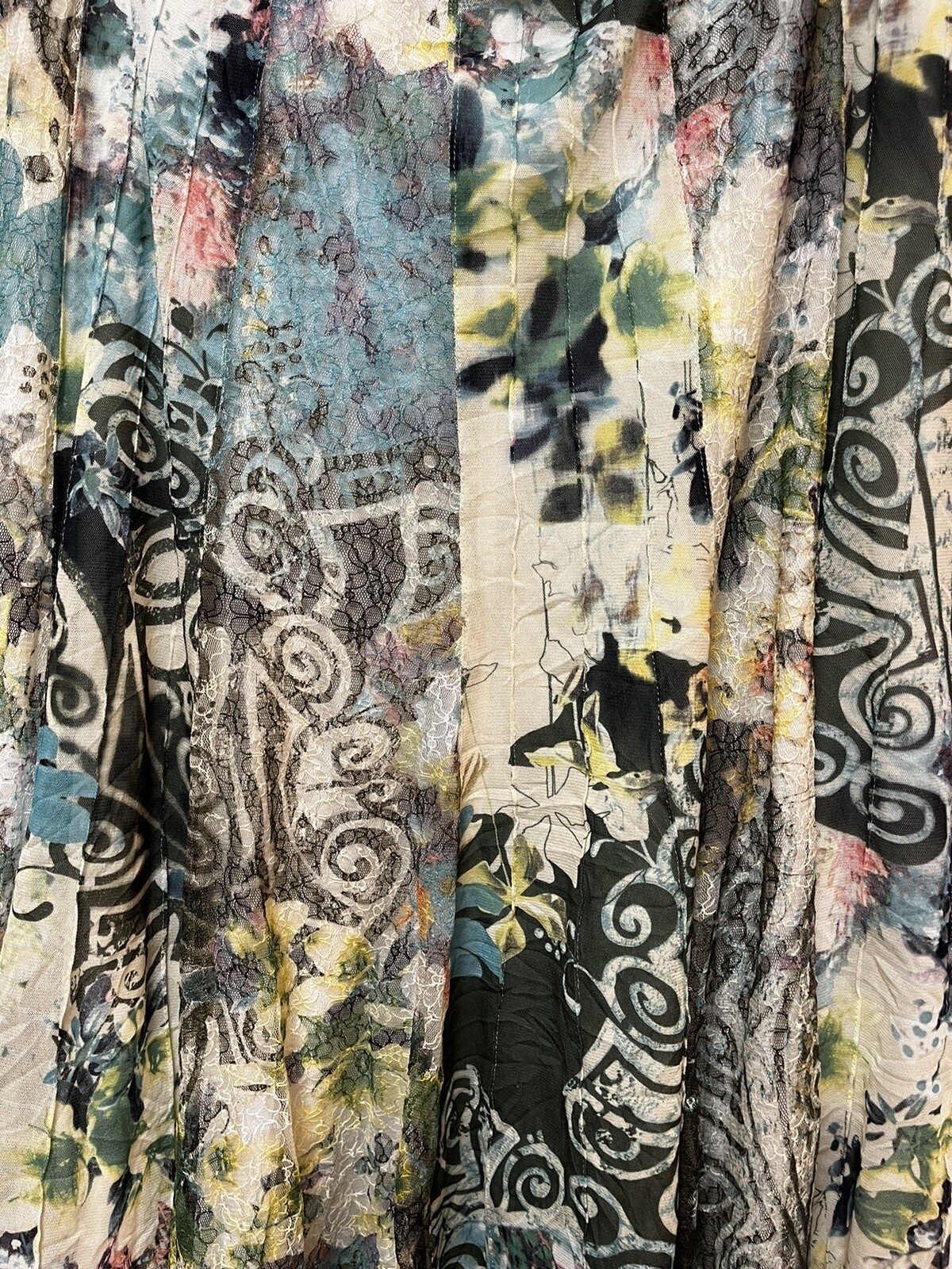 Apanage Size14 Bright Patterned Long Skirt Flared Boho Print Made In Germany