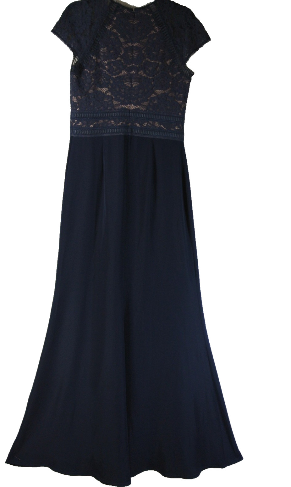 NEW, Tadashi Shoji Lace & Crepe A-Line Gown in Navy Sz 10 #LD382