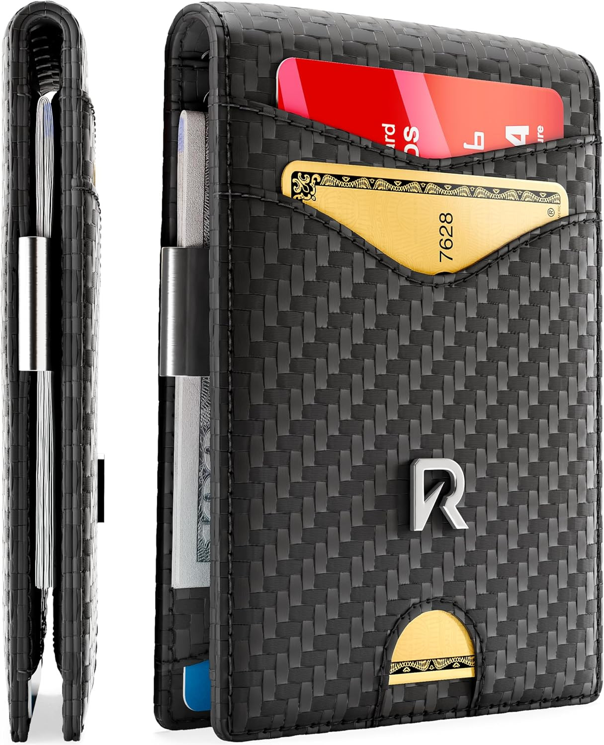 Slim Wallet for Men with Money Clip RFID Blocking Mens Minimalist Credit Card