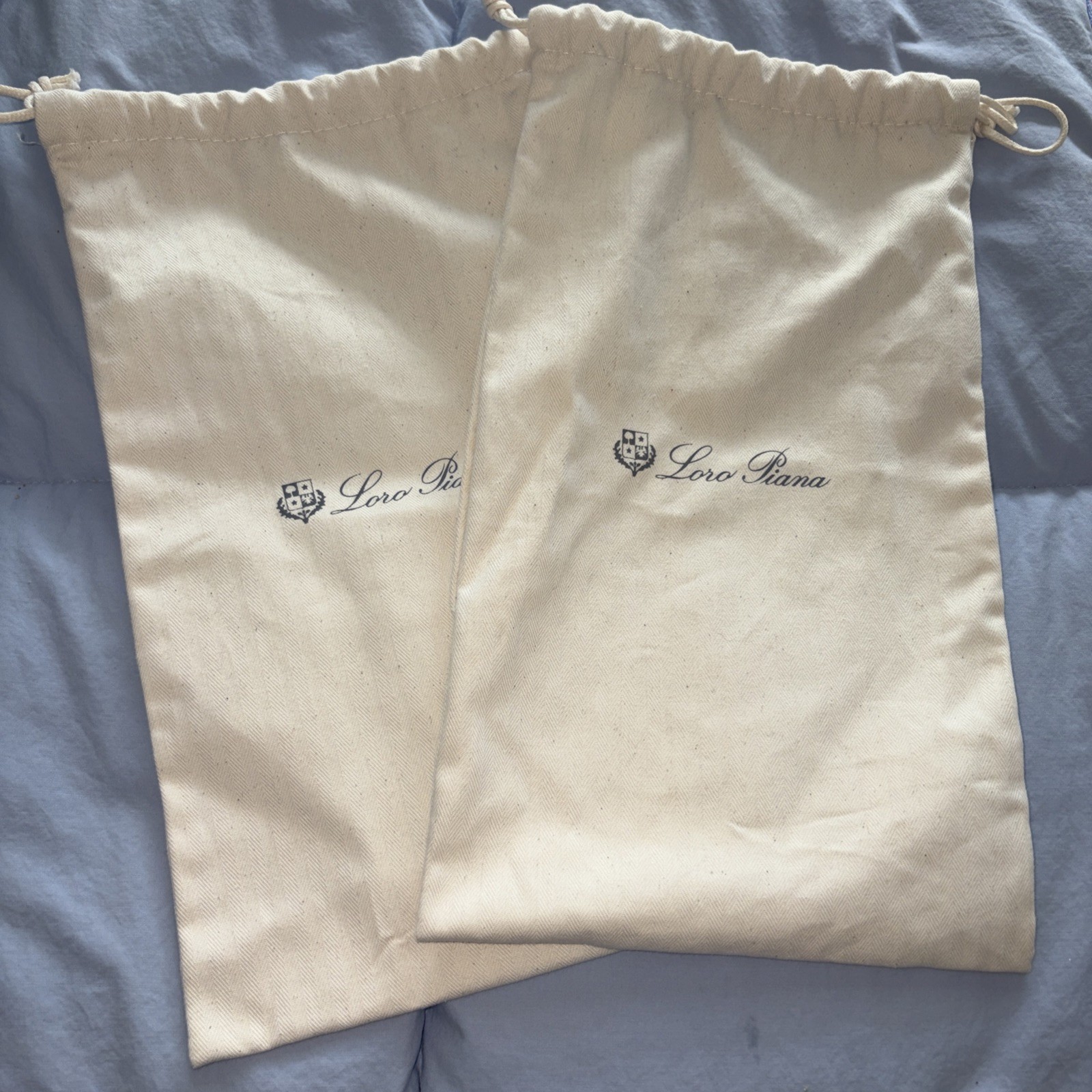 2 Lori Piana Dust Bags Drawstring 8”x 12″. EUC