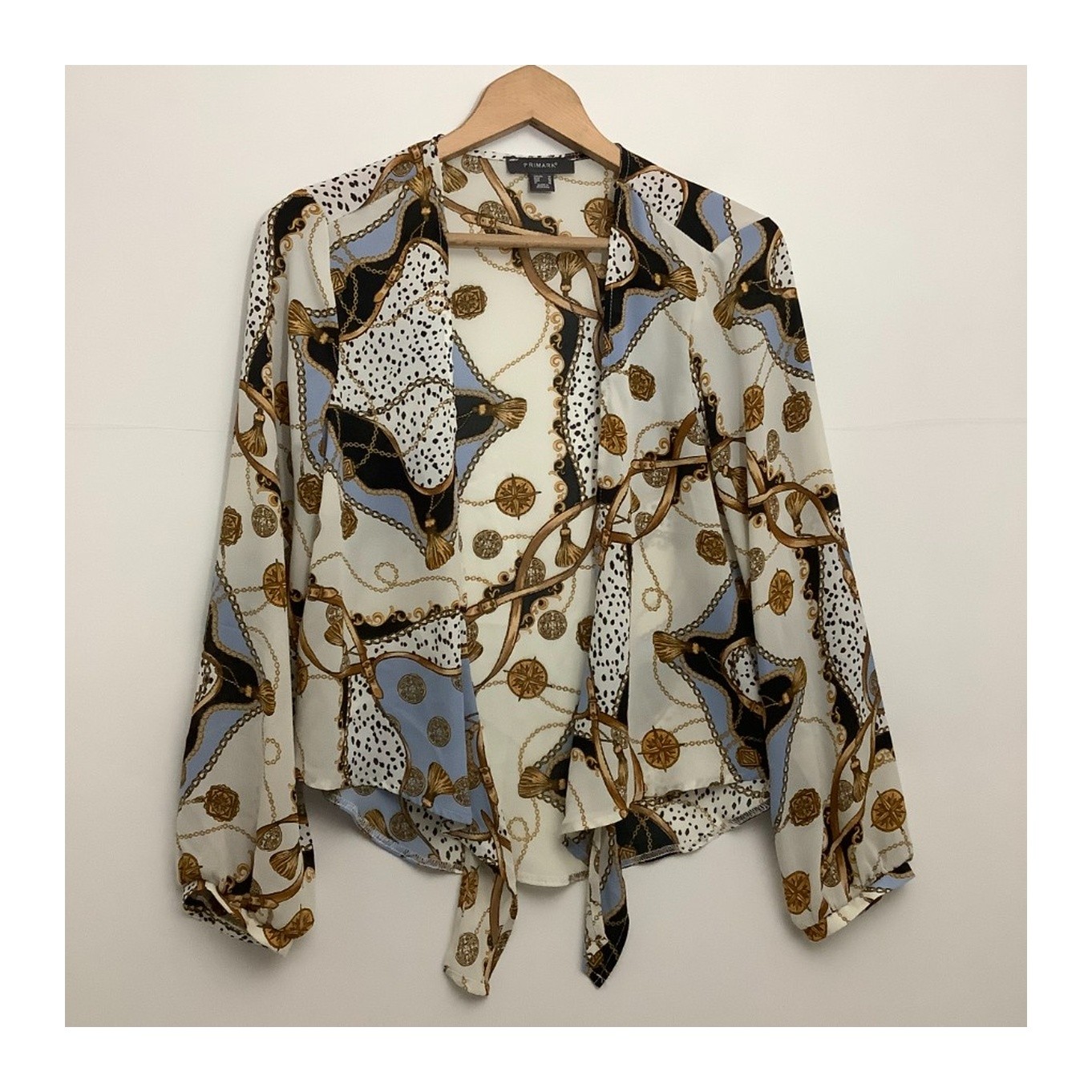 Primark Patterned Polyester Blouse Womens Size 14 Uk 24in 20in Pit to Pit Top